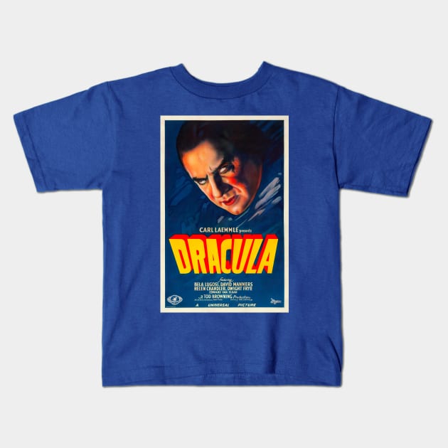 Bela Lugosi as Count Dracula Movie Poster Kids T-Shirt by xposedbydesign